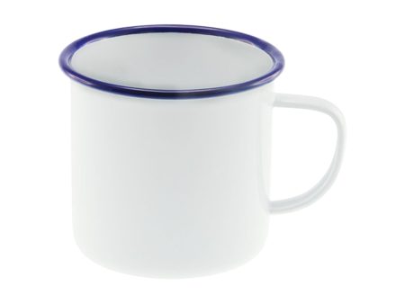 Falcon Enamel Mug in White with in Blue Rim 500ml Online