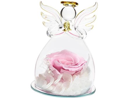 Forever Rose Ornament Elegant Preserved Rose in Glass for Mum Daughter Women pink For Cheap