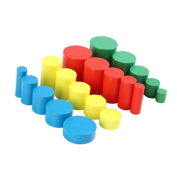 20x Wooden Cylinders Blocks Education Toy for Toddlers 2 3 Year Old Children Sale