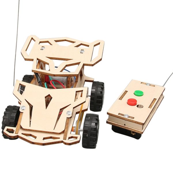 Remote Control Car Toy Wooden Science Experiment Kits RC Car DIY for School Sale