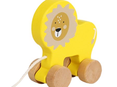 Pull Along Walking Toys Developmental Toy Cartoon Montessori Toys Boys Girls lion Supply