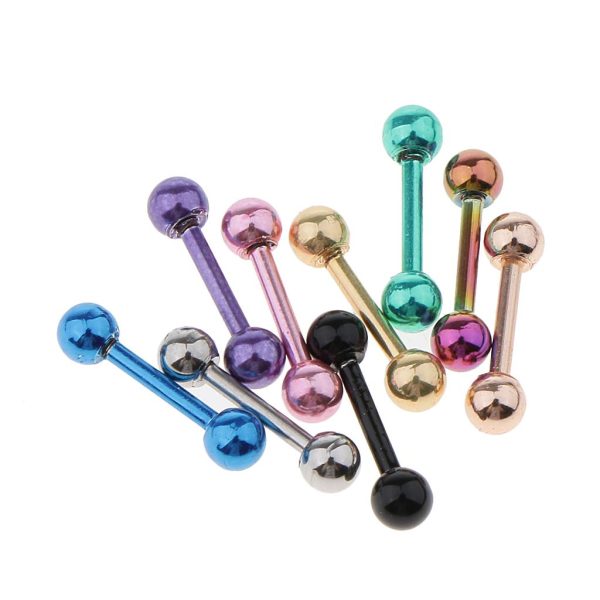 9 Pieces Stainless Steel Barbell Tongue Lip Helix Stud Shield 16g 3mm Ball Online