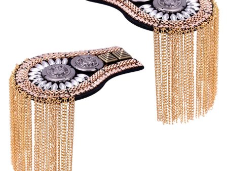 Epaulets Tassel Shoulder Boards Alloy for Clothing Unisex Gold Fashion