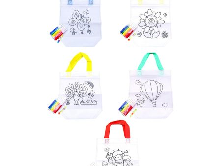 5 Pieces DIY Graffiti Bag with Coloring Pens for Ages 3-8 Years Old Boy Girl Online