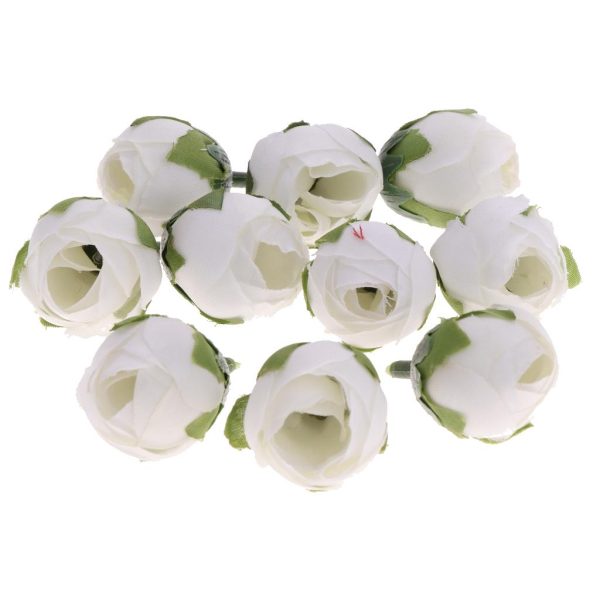 Silk Flower Head Buds DIY Craft Wedding Headband Clip Decor  White Hot on Sale