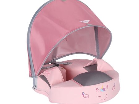 Swim Circle Sunshade Canopy Float Removable Soft Practical Float with Canopy Light Pink Online Hot Sale