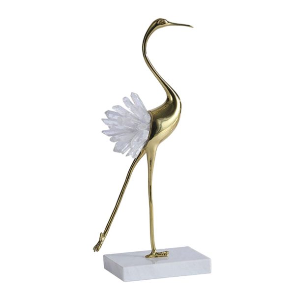 Brass Crane Statue Modern Figurine Sculpture for Home Porch Shelves Style D Cheap