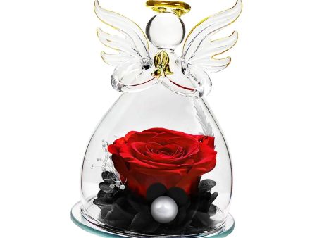 Forever Rose Ornament Elegant Preserved Rose in Glass for Mum Daughter Women red Sale