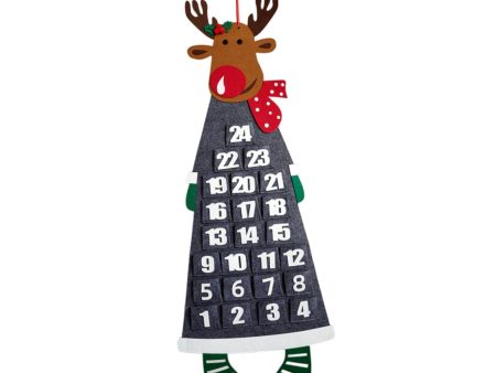 Advent Calendar Christmas Decoration 24 Days for Holiday Room Bedroom Gray Elk on Sale