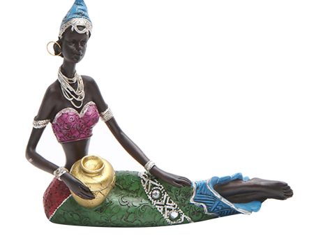 Exotic African Sculpture Tribal Lady Women Craft Home Resin Statue B Sale