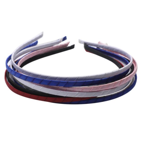 10Pcs Alice Band Headband Satin Wrapped Hair Hoop Thin Hair Band Mixed Cheap