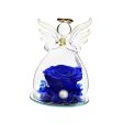 Forever Rose Ornament Elegant Preserved Rose in Glass for Mum Daughter Women blue For Cheap