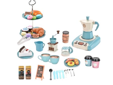 52Pcs Espresso Machine Playset Early Educational Toys for Kids Birthday Gift Blue Online Hot Sale