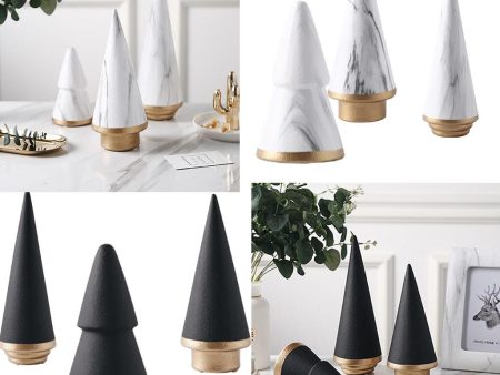 Nordic Style Ceramic Christmas Tree Figurines Minimalism Ornament White-S Cheap