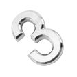 Silver Plastic Self-Adhesive House Hotel Door Number  Sticky Numeric Digit 3 on Sale