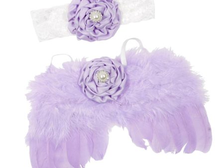 Feather Wings Baby Newborn Infant Headband Angle Lovely Custom Parts Purple Sale