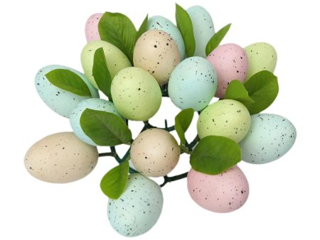 Easter Egg Wreath Round 9.06 inch Greenery Garland for Window Fireplace Home on Sale