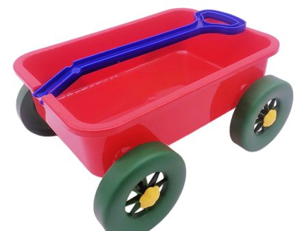 Pretend Play Wagon Toy Beach Activities Pull Car Toy for Indoor Seaside Yard Red For Discount