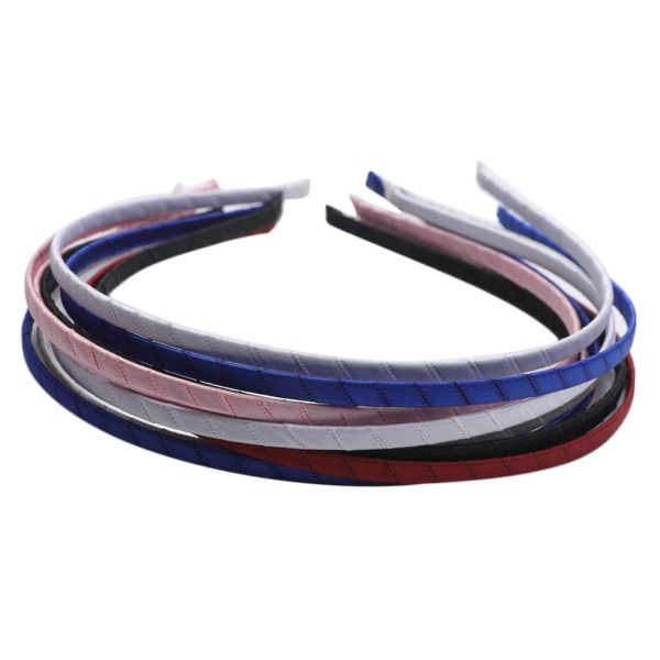 10Pcs Alice Band Headband Satin Wrapped Hair Hoop Thin Hair Band Mixed Cheap