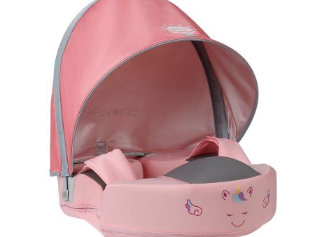 Swim Circle Sunshade Canopy Float Removable Soft Practical Float with Canopy Dark Pink For Cheap