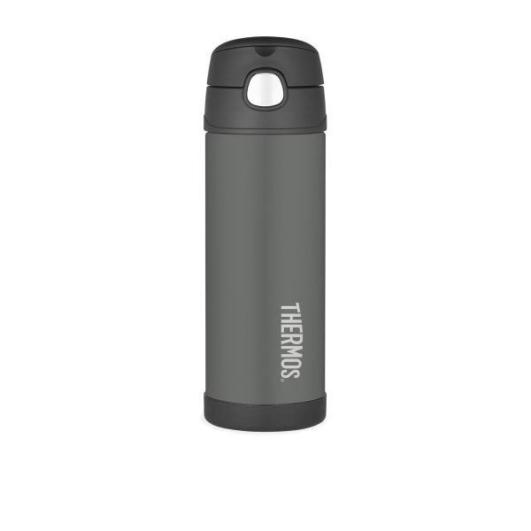 Thermos FUNtainer Insulated Drink Bottle 470ml Charcoal For Sale