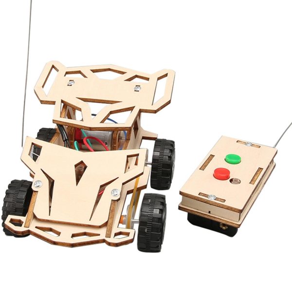 Remote Control Car Toy Wooden Science Experiment Kits RC Car DIY for School Sale