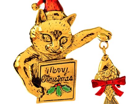 Christmas Brooch Pin Party Jewelry Gift Costume Wallet Cat Lapel Pin Corsage Gold Online Hot Sale