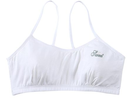 Teen Bra Girls Soft Breathable Training Bra Vest Seamless Wireless White For Sale