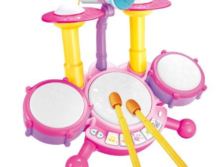 Kids Drum Set Developmental Musical Baby Toy for Children 6 12 18 Month Kids Pink Cheap