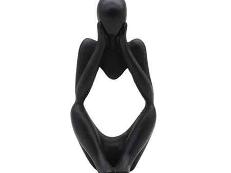 Thinker Sculpture Figurine Home Statues Modern Bookcase Decor Black Online Sale