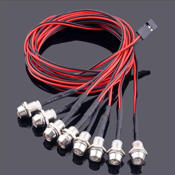 8 Pieces RC Car Accs LED Light Kit LED Lamp Headligth Headlamp for RC Traxxas HSP Redcat RC4wd Axial SCX10 D90 HPI Car Model Cheap