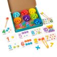 Wooden Color Sorting Toy Educational Clip Beads Matching Game for Gifts Kids style A For Discount