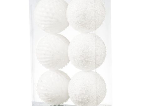 6Pcs Xmas Hanging Pendant Christmas Ball Decoration for Cabinet Door Bedroom White Online