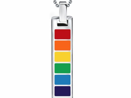 Rectangle LGBT Gay Pride Rainbow Pendant Necklace Transgender Transexual Jewelry Online Sale