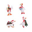 4Pcs Christmas Swan Statues Tabletop Ornament for Office Living Room Hot on Sale