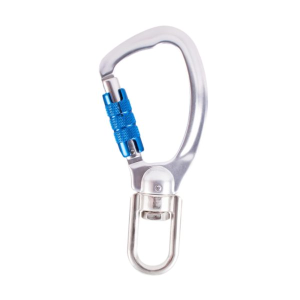 Carabiner Clip Snap Hook with Swivel Ring for Traveling Sturdy Quick Release Silvery Blue Online Sale