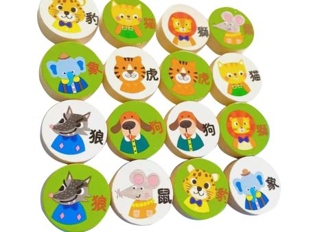 16Pcs Animals Chess Pieces for Matching Memory Game Parent Child Interaction Online now