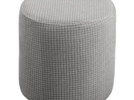 Slipcover Stretch Ottoman Furniture Protector Round Couch Sofa Cover Home Grey Fashion