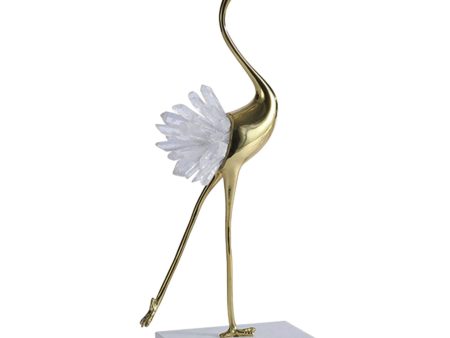 Brass Crane Statue Modern Figurine Sculpture for Home Porch Shelves Style D Cheap