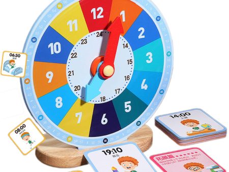 Wood Teaching Clock Minutes Hours Education Clock Teaching Aids for Kids Online Sale