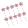 10 Glitter Sakura Flower Cake Toppers Cupcake Picks for Birthday Wedding Party Décor For Cheap