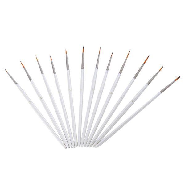 12Pcs Paint Brush Miniature Brushes Perfect for Fine Detailing Art Painting Supply