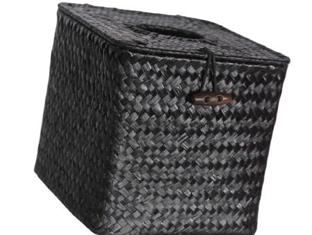 Woven Napkin Holder Kitchen Office Tissue Box Cover Holder Dispenser Black Online Hot Sale