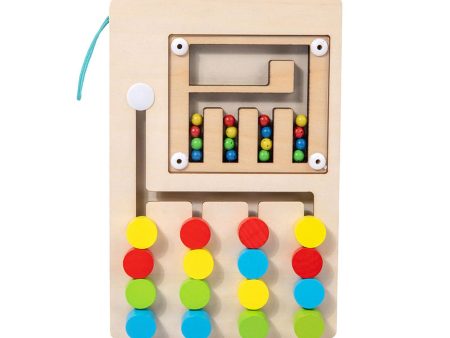 Montessori Wooden Color Matching Puzzles Board Early Educational for Ages 3+ 4 Colors For Sale