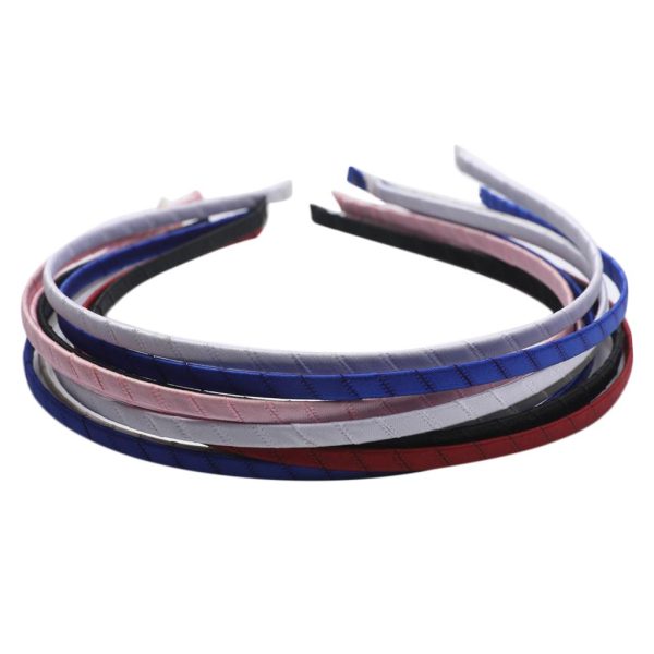 10Pcs Alice Band Headband Satin Wrapped Hair Hoop Thin Hair Band Mixed Cheap