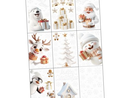 9Pcs Christmas Window Cling Stickers Christmas Decorations for Bedroom Walls Style B Cheap