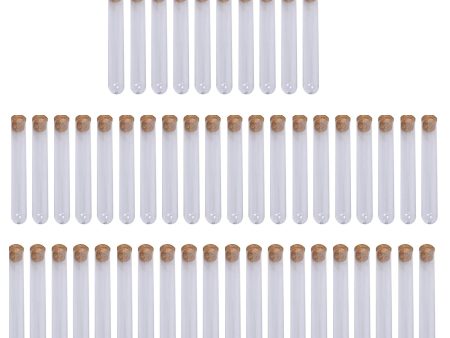 50x Test Tubes with Cork Stoppers Clear for Holiday Gift Beads Dried Flowers 12mmx75mm For Sale