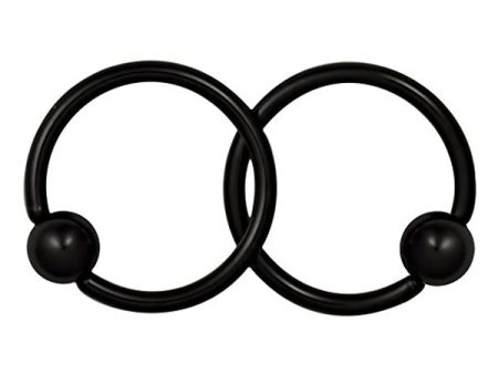 1 Pairs Stainless Steel Nose Tragus Lip Captive Bead Hoop Ring Black For Discount