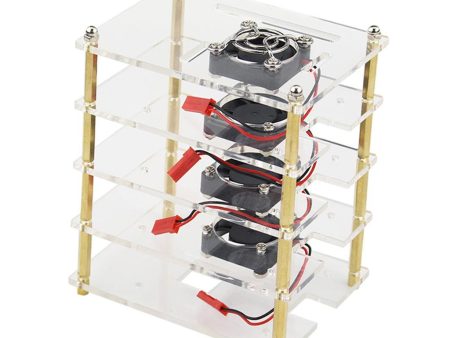 4-Layer Clear Case Enclosure with Cooling Fan for Raspberry Pi Online Sale