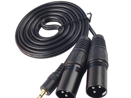 Dual XLR Male to 3.5mm Microphone Cable, Unbalanced Dual Male XLR to 1 8 Inch TRS Stereo Mini Jack AUX Cord Audio Cable 1.5m Online Sale